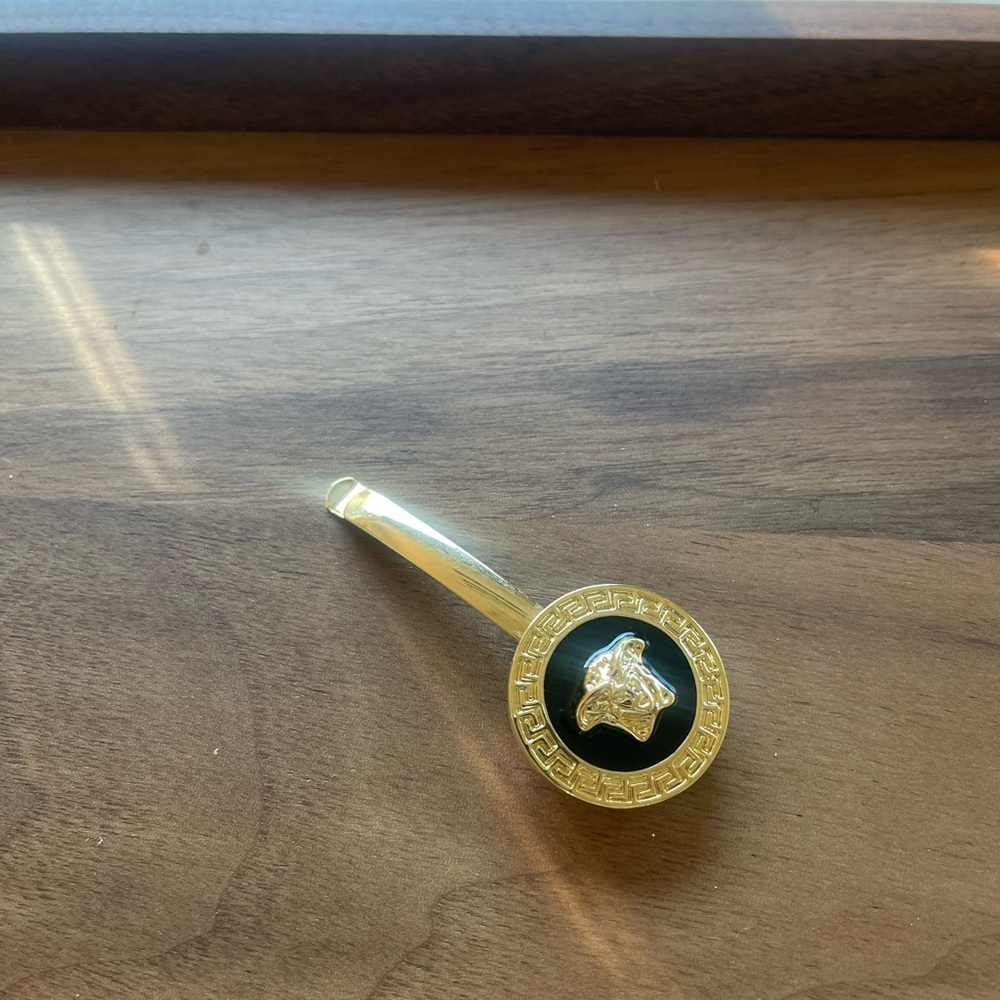 Gold and Black Medusa  Hair clip